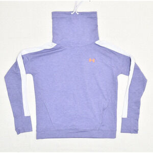 Under Armour Women Pullover Sweatshirt Cowl Neck Solid Polyester Purple Size M